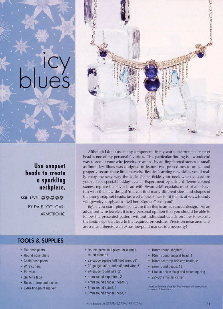 Icy Blues in Step by Step Wire Jewelry Magazine